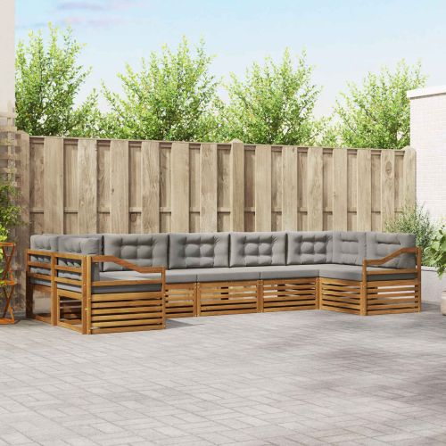 Комплекти дивани с възглавница 7 pcs Естествено и светло сиво