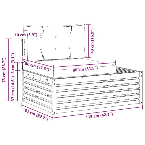 Комплект дивани за открито 2 Брой Натурален и Крема