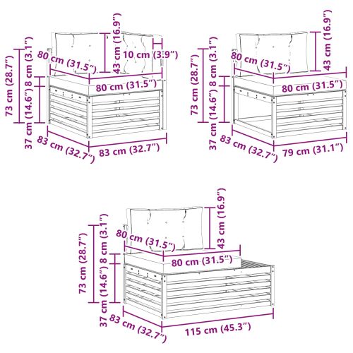 Комплект дивани за открито 4 Брой Естествено и светло сиво