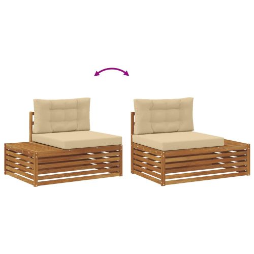 Комплект дивани за открито 4 Брой Натурален и Бежов