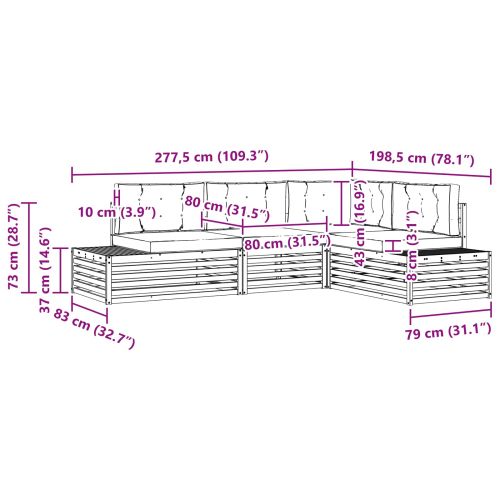 Комплект дивани за открито 4 Брой Натурален и Бежов