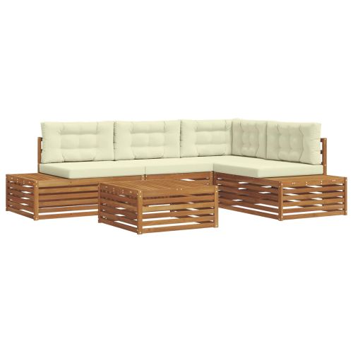 Комплект дивани за открито 5 Брой Натурален и Крема