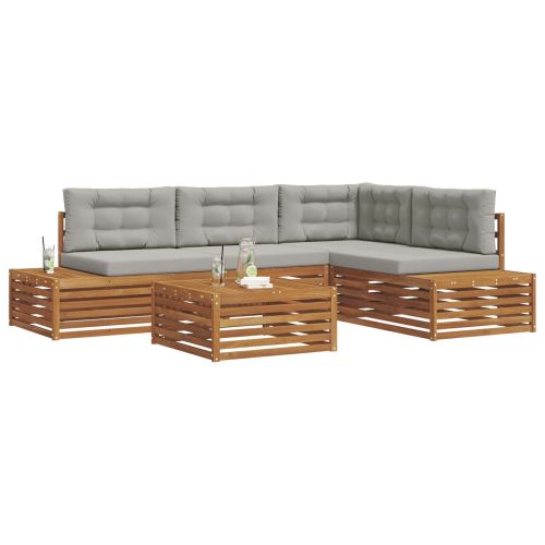 Комплект дивани за открито 5 Брой Естествено и светло сиво