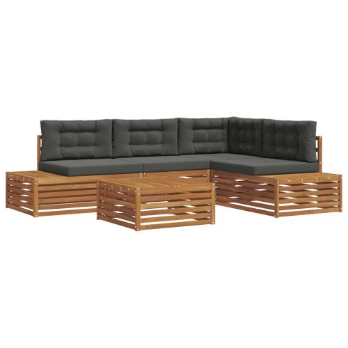 Комплект дивани за открито 5 Брой Натурален и Антрацит