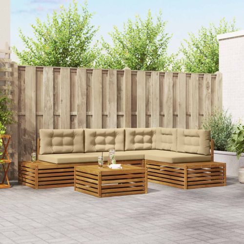 Комплект дивани за открито 5 Брой Натурален и Бежов