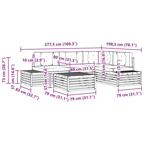 Комплект дивани за открито 5 Брой Натурален и Бежов