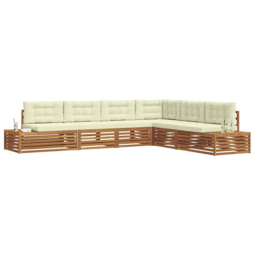 Комплект дивани за открито 6 Брой Натурален и Крема