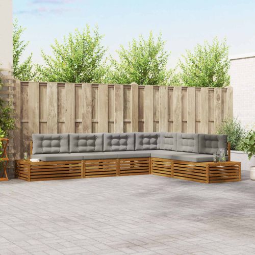 Комплект дивани за открито 6 Брой Естествено и светло сиво