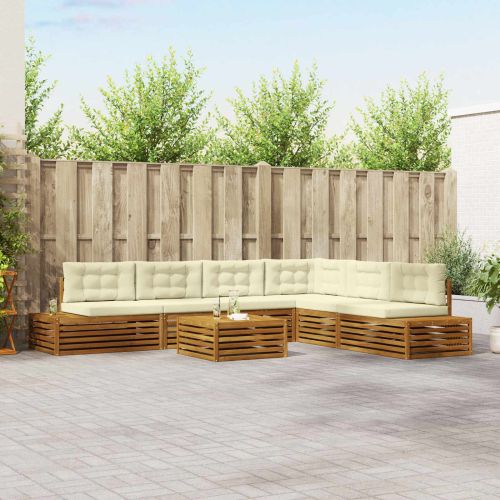 Комплект дивани за открито 7 Брой Натурален и Крема