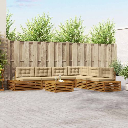 Комплект дивани за открито 7 Брой Натурален и Бежов