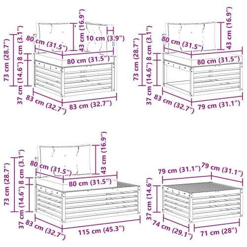 Комплект дивани за открито 7 Брой Натурален и Бежов