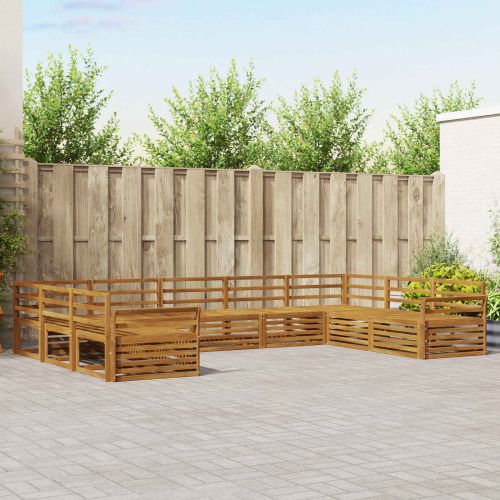 Комплекти дивани 9 pcs Естествен Солидно акациево дърво