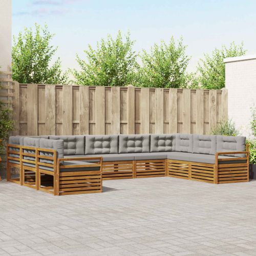 Комплекти дивани с възглавница 9 pcs Естествено и светло сиво