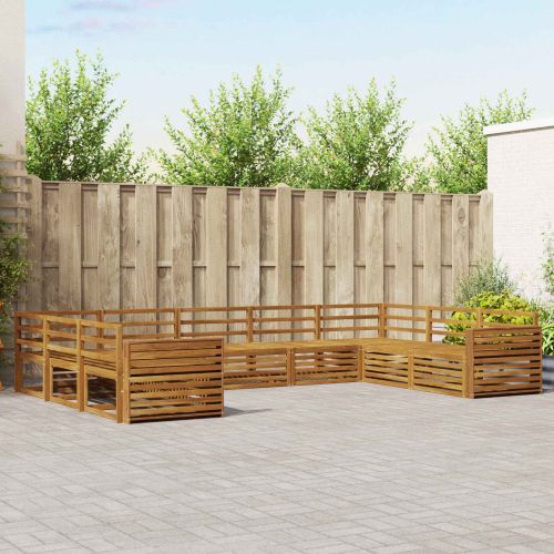 Комплекти дивани 9 pcs Естествен Солидно акациево дърво