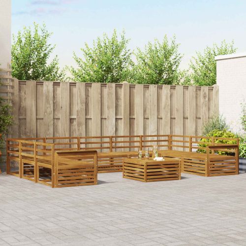 Комплекти дивани 10 pcs Естествен Солидно акациево дърво