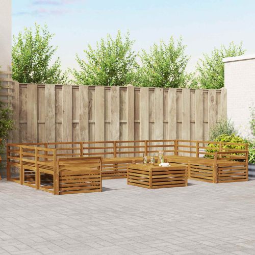 Комплекти дивани 10 pcs Естествен Солидно акациево дърво