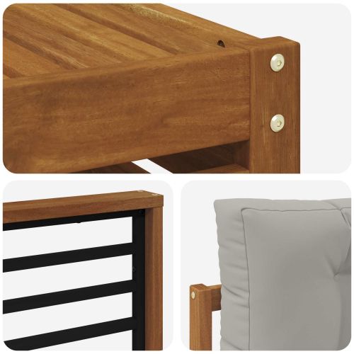 Комплекти дивани с възглавница 10 pcs Естествено и светло сиво