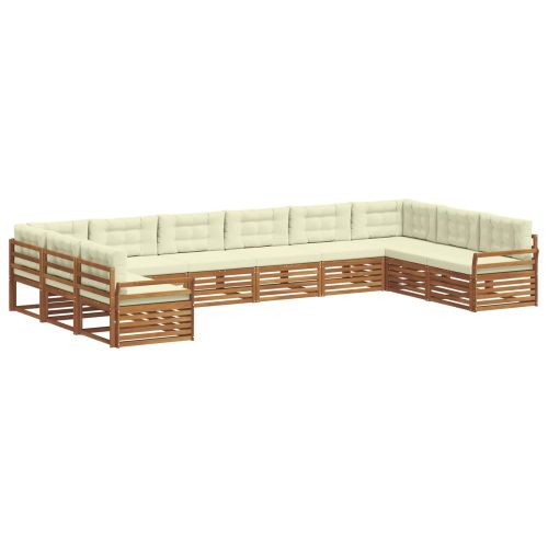 Комплекти дивани с възглавница 10 pcs Натурален и Крема