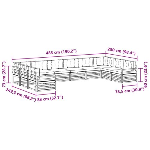 Комплекти дивани с възглавница 10 pcs Натурален и Бежов