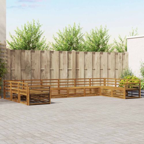 Комплекти дивани 10 pcs Естествен Солидно акациево дърво