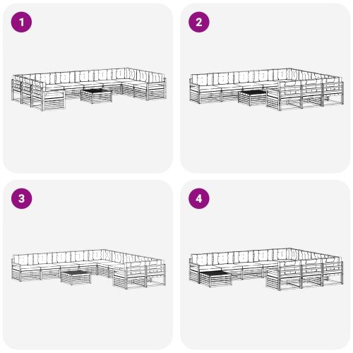 Комплекти дивани с възглавница 11 pcs Натурален и Крема