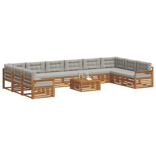 Комплекти дивани с възглавница 11 pcs Естествено и светло сиво