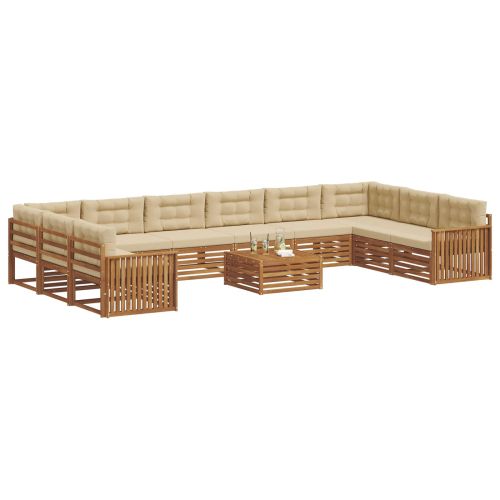Комплекти дивани с възглавница 11 pcs Натурален и Бежов