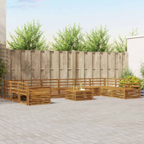 Комплекти дивани 11 pcs Естествен Солидно акациево дърво