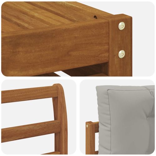 Комплекти дивани с възглавница 11 pcs Естествено и светло сиво