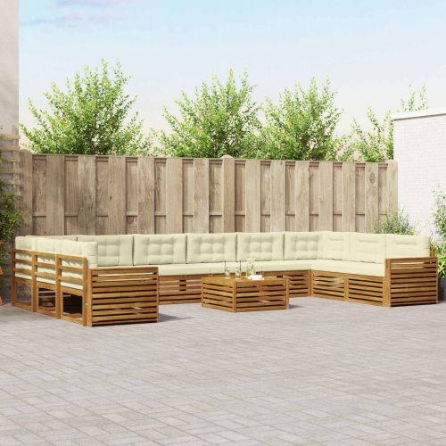 Комплекти дивани с възглавница 11 pcs Натурален и Крема