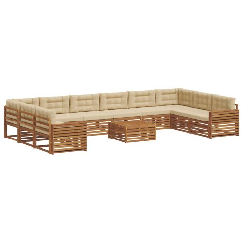 Комплекти дивани с възглавница 11 pcs Натурален и Бежов