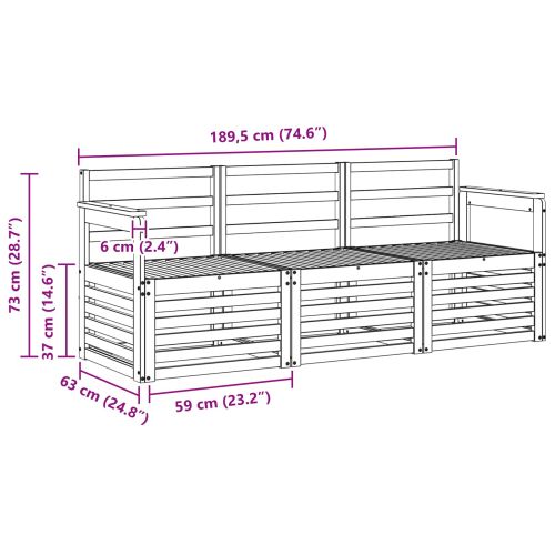 Комплекти дивани 3 pcs Естествен Солидно акациево дърво
