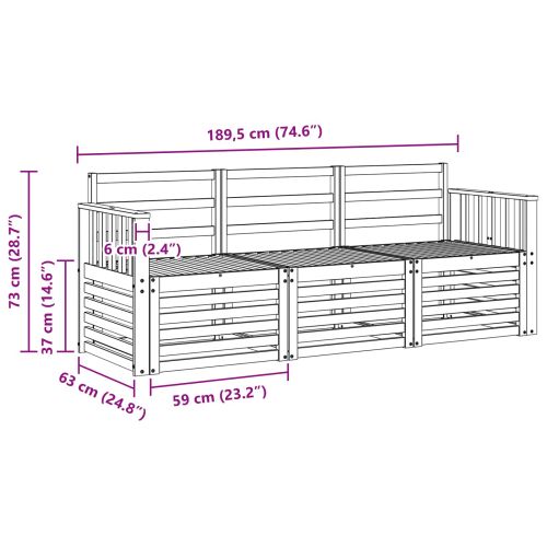 Комплекти дивани 3 pcs Естествен Солидно акациево дърво