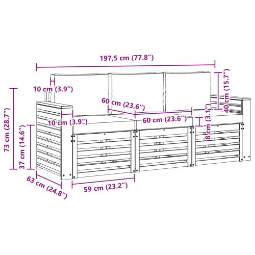 Комплекти дивани с възглавница 3 pcs Натурален и Антрацит