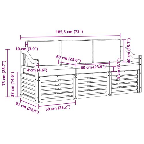 Комплекти дивани с възглавница 3 pcs Натурален и Антрацит