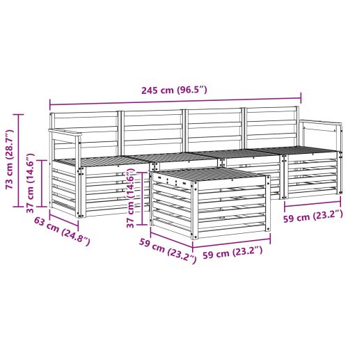 Комплекти дивани 5 pcs Естествен Солидно акациево дърво
