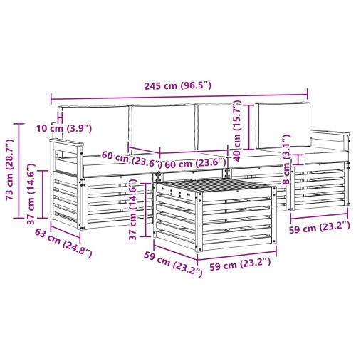 Комплекти дивани с възглавница 5 pcs Натурален и Антрацит