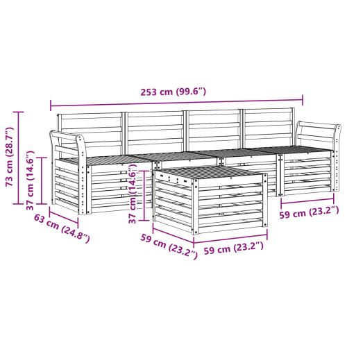 Комплекти дивани Естествен Солидно акациево дърво