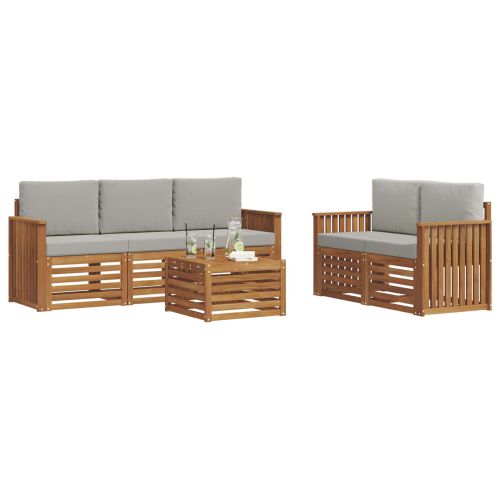 Комплекти дивани с възглавница 6 pcs Естествено и светло сиво