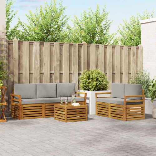 Комплекти дивани с възглавница 6 pcs Естествено и светло сиво