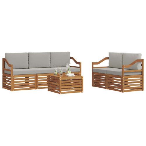 Комплекти дивани с възглавница 6 pcs Естествено и светло сиво