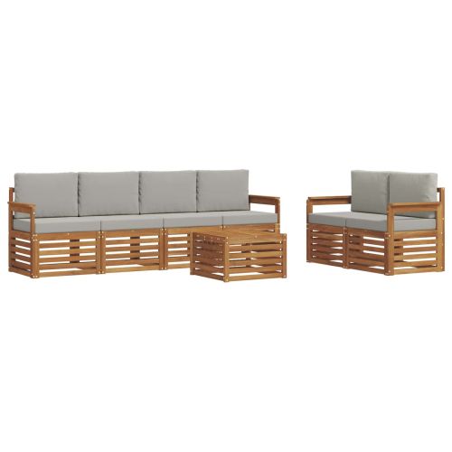 Комплекти дивани с възглавница 7 pcs Естествено и светло сиво