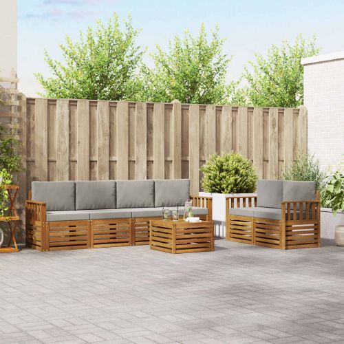 Комплекти дивани с възглавница 7 pcs Естествено и светло сиво