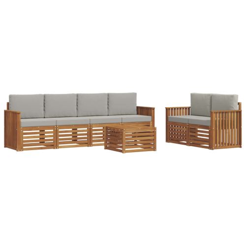 Комплекти дивани с възглавница 7 pcs Естествено и светло сиво