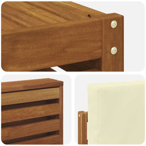 Комплекти дивани 7 pcs Натурален и Крема Солидно акациево дърво