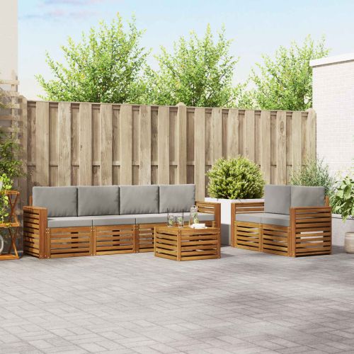 Комплекти дивани с възглавница 7 pcs Естествено и светло сиво