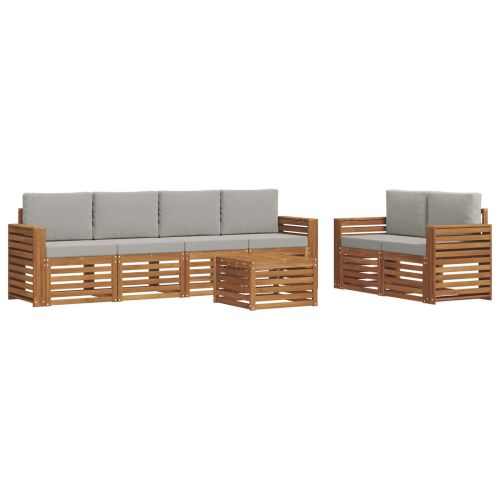 Комплекти дивани с възглавница 7 pcs Естествено и светло сиво