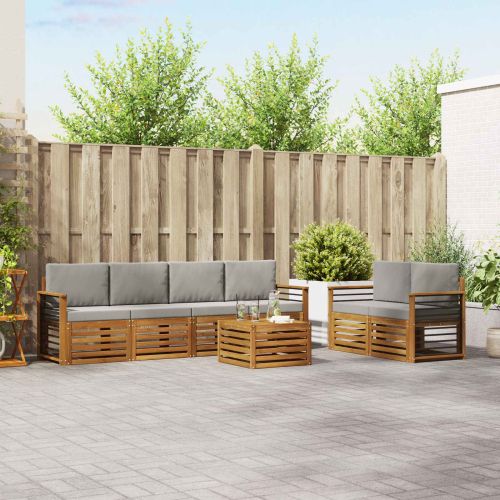 Комплекти дивани с възглавница 7 pcs Естествено и светло сиво