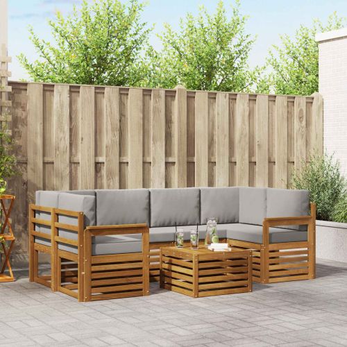 Комплекти дивани с възглавница 7 pcs Естествено и светло сиво