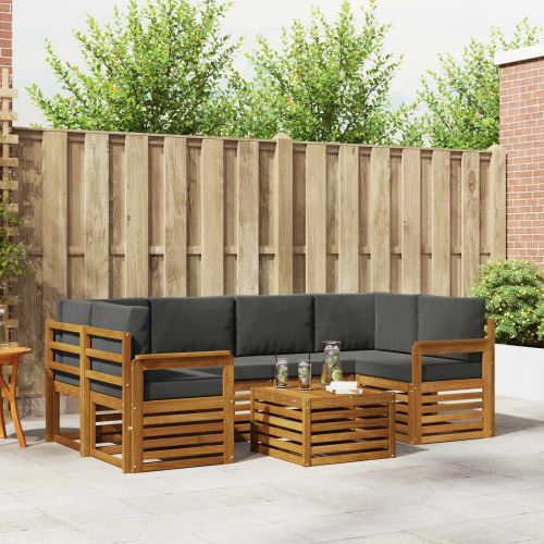 Комплекти дивани с възглавница 7 pcs Натурален и Антрацит